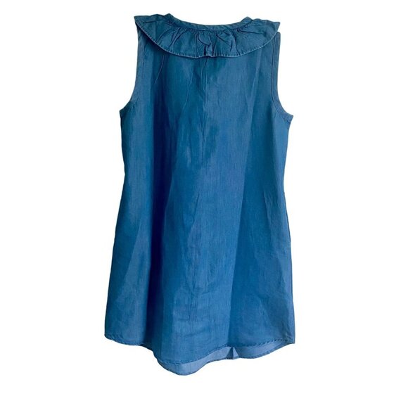 River & Rose Denim Lace up Ruffle Sleeveless Dress with Pockets Medium - Picture 7 of 10